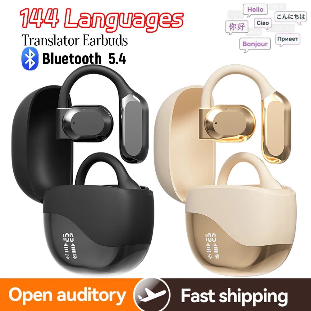 AI Translator Earbuds with Real-Time Translation & Noise Cancelling