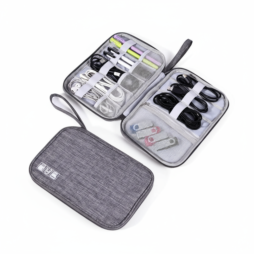 Electronics Organizer Bag - White Background