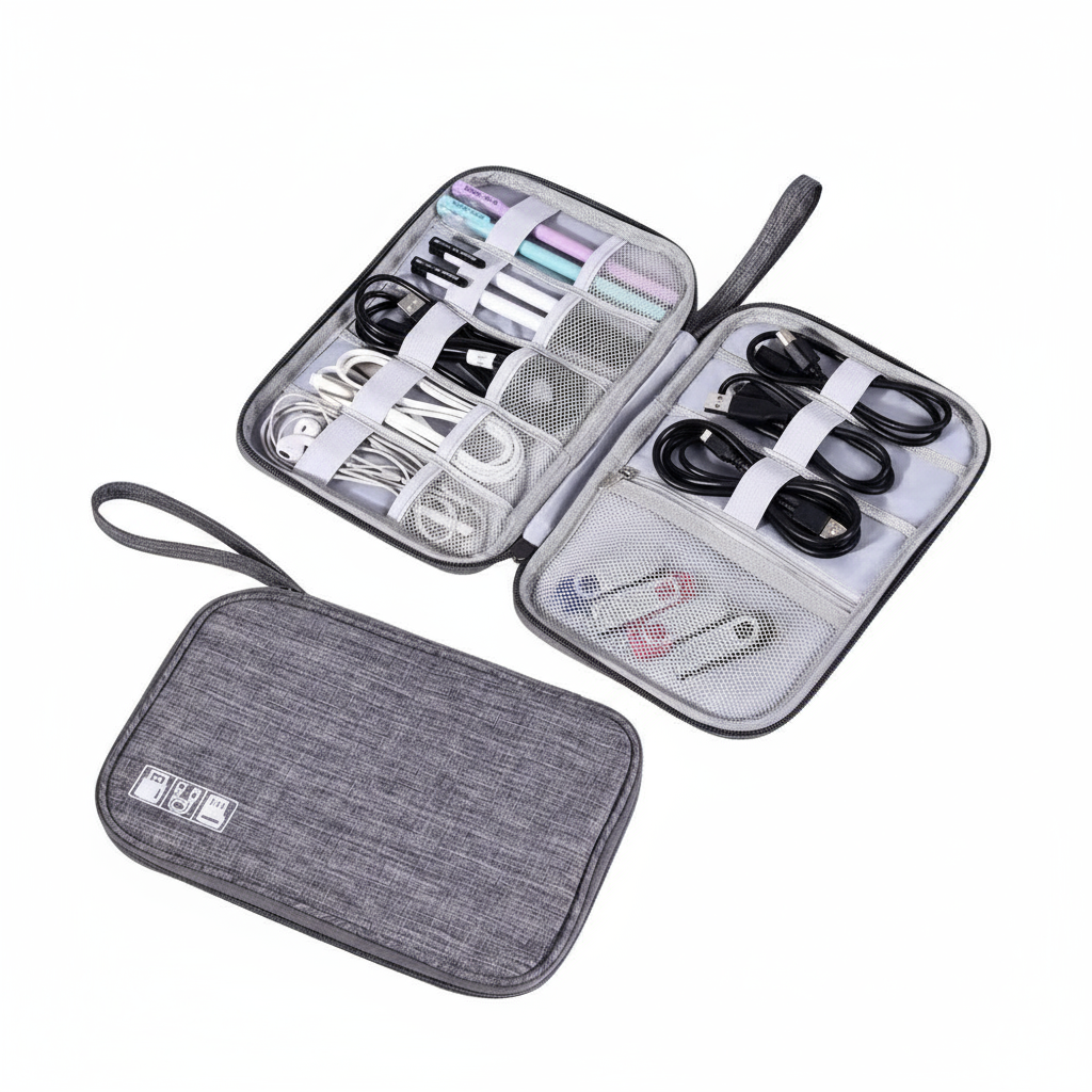 Electronics Organizer Bag - Top Down View